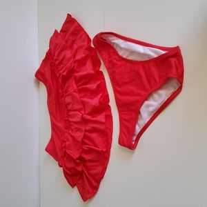 Cute Red swim bottoms with skirt